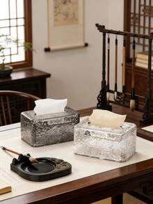 波纹透明纸巾盒，奢华简约桌面餐巾架，适用于家居、客厅、餐厅 - 彩色 - 查看 5