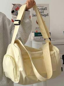This Brand New Fashionable Classic Joker Solid Color, Large-Capacity Multi-Pocket Design Is Lightweight And Convenient, Making It Suitable For Outdoor Travel And Short-Distance Travel. School Supplies Bag - Multicolor - View 4