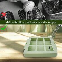 9格育苗盘，植物温室发芽观察种植器，带排水孔，适用于蔬菜、花卉和香草幼苗栽培 - 可重复使用的塑料育苗容器 - 種子托盤 - 查看 6