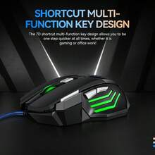 M1 游戏鼠标，有线 7D RGB 背光 USB 鼠标，适用于 PC 和游戏 - 查看 10