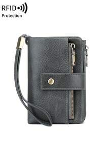 FOREVER MIYIN Cartera de mujer minimalista con bloqueo RFID de triple pliegue, cartera de embrague de gran capacidad con correa desmontable para la muñeca y múltiples ranuras para tarjetas y organizador de tarjetas con cremallera antirobos, cartera de mujer para estilo de negocios casual moderno, adecuada para mujeres trabajadoras de oficina, regalo para cumpleaños/Día del maestro/aniversario/Día de San Valentín - Multicolor - Ver 15