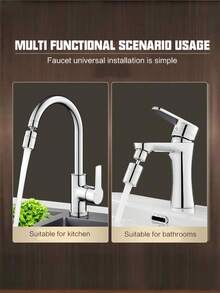 1 件装水龙头延长管，360 度旋转，两档调节，防溅厨房浴室延长管，通用洗脸盆水龙头延长管，厨房浴室延长管，易于安装，家居用品，家装材料 - 均碼 - 查看 7