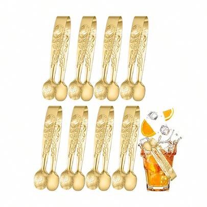 Bộ 1/3/6 kẹp gắp đá bằng thép không gỉ tái sử dụng, kẹp gắp tráng miệng, kẹp gắp đường, bộ dụng cụ phục vụ đa năng - Nhỏ gọn & Bền bỉ - Thích hợp cho món tráng miệng, đồ ăn nhẹ, salad, món khai vị, đá viên, phục vụ nhà bếp, cocktail, trà chiều, quà tặng, dụng cụ nhà bếp, quà tặng ngày lễ, kích thước 11cm (4.33in) * 2cm (0.79in), thích hợp cho tiệc cưới, kỷ niệm ngày cưới, lễ hội âm nhạc, quà tặng Ngày của Mẹ, quà tặng tiệc tùng, tiệc tân gia, tiệc ngày lễ.