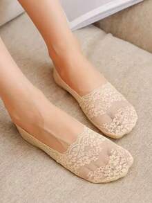 1/5/10双装 女士夏季薄款透气舒适网眼防滑船袜，高品质女士袜子 - 彩色 - 查看 6