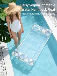 1pc Inflatable Backrest Lounger, Adult Summer Swimming Pool And Beach Floating Bed, Party Use, Perfect Summer Gift, Swimming Pool Raft Floating Lounger For Adult Vacation Fun And Relaxation - Multicolor - View 6