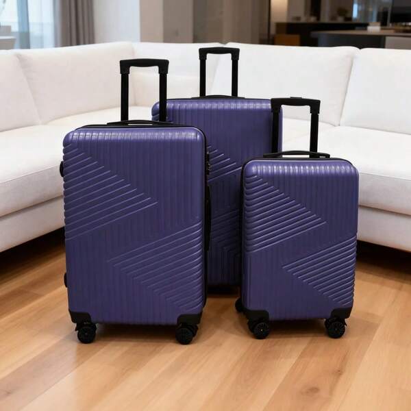 ABS Materiaal Gestreepte Bagageset 3 Delen / 20+24+28 Inch, Meerdere Kleuropties / Spinner Trolley Koffer