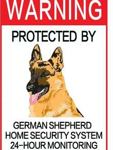 狗警示牌，宠物金属警示牌，包含“小心恶犬”标志、“禁止入内”标志、“小心恶犬，远离”指示牌、安全工具牌、防犬攻击标签，可通过孔洞悬挂。 - 1PC - 查看 4