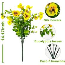 Hoa pansy giả dùng ngoài trời, có các màu vàng, trắng, đỏ hoàng hôn và tím. Thích hợp trồng trong chậu hoa ngoài trời, trên hiên nhà, vườn và bệ cửa sổ. - Nhiều màu - Xem 11