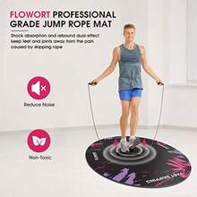 Jump Rope Mat Large Rubber Exercise Mat Indoor Outdoor Shock Absorbing Mat Non-Slip Oval Design for Floor and Rope Protection Workout Mats for Home Gym Flooring - Púrpura - Ver 2