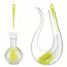 1-Long Cleaning Brush, Used Cleaning Narrow-Neck Beer Bottles/Wine Bottles/ Cups, Brewing Bottles - Blue - View 10