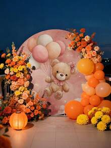 Customized Round Backdrop - Perfect For Romantic Weddings, Graduation Celebrations, Holiday Parties, Anniversary Parties, Autumn Celebrations And Photography Studio Shoots - Multicolor 04 - View 4