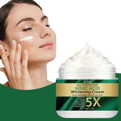YCHZ Crema aclaradora con ácido kójico (con niacinamida, colágeno y ácido hialurónico) - Ilumina el tono de la piel, iguala los tonos de piel clara y atenúa las manchas oscuras. Ligera y no grasa, es adecuada para todo tipo de piel clara y se puede usar de día y de noche. Un esencial para el cuidado diario de la piel - un regalo perfecto para las fiestas.
