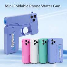 New Squishy Creative Multi-Color Mini Foldable Water Gun - Manual Rapid-Fire Dual-Nozzle Water Gun - Summer Water Play Stress Relief Toy - Realistic Foldable Portable Water Gun For Beach, Pool, Water Fight - Multicolor - View 4