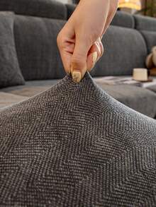 1 chiếc vỏ đệm ghế sofa co giãn màu trơn, chất liệu jacquard, dùng cho sofa hình chữ L, hoặc vỏ bọc tựa lưng sofa riêng biệt, chống bẩn và chống trơn trượt, dễ tháo lắp và giặt, thích hợp trang trí phòng khách, bảo vệ đồ nội thất, nhiều kích cỡ khác nhau. - Màu xám đen - Xem 2