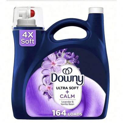 Downy Ultra Soft + Calm Liquid Fabric Softener, Lavender And Vanilla Bean, 39 Loads -Household Items,Detergent Laundry,Cleaning Supplies,Quick Ship Items,Fabric Softener -Softness Boost | Static Fighter | Scent Refresh | Quick Rinse | Fluffy Flow | Liquid Fabric Softener | Ecoo Friendly Softener | Hypoallergenic Softener | Concentrated Softener | Long Lasting Scent