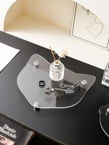 1PC Luxury Acrylic Storage Tray Silver Stud Feet Multi Shapes - View 4