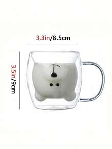 Cốc cà phê cách nhiệt bằng thủy tinh borosilicate cao cấp, hai lớp, chịu nhiệt, cốc quà tặng hình động vật sáng tạo đựng cà phê, sữa, nước, thích hợp cho gia đình, văn phòng, tiệc tùng - Nhiều màu - Xem 10