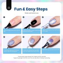 Beetles Pearl Gel Nail Polish, 6 Colors Shimmer Pearl White Pink Purple Mermaid Nail Drawing Spring Gel Polish - 6 Colors Magical Swirl - 查看 6