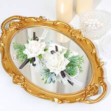 Wedding Bouquets Set Of 3, Wedding Bouquets For Bride, Wedding Bouquet Bridesmaid, Bridesmaid Holding Flowers For Wedding Decoration, White Wedding Flower Bouquets White Floral Bouquet Rose Bouquets With Ribbon - 3 - 查看 5