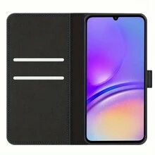 Funda tipo cartera con soporte y ranuras para tarjetas compatible con Xiaomi A5 4G, de piel sintética negra - Negro - Ver 3