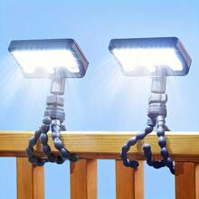 1/2pcs Solar Motion Sensor Light, Solar Camping Lamp, 92 LED 3 Modes Clip-On Solar Flood Light With USB Charging Safety Light, Flexible Octopus Tripod, Suitable For Yard And Camping - Multicolor - View 5