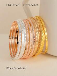 3 piezas Pulseras apilables de metal exquisitas, brillantes, lujosas y sofisticadas - Multicolor - Ver 13