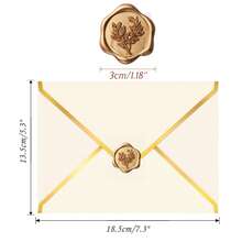 10/20 chiếc phong bì thư cao cấp 5x7 inch có viền vàng, phong bì thiệp chúc mừng bằng giấy có tem sáp, thích hợp để đựng thiệp quà tặng, tiền mặt, thiệp cưới, thiệp mời, thiệp tốt nghiệp, v.v. - Xem 2