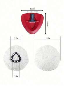1pc Replacement Mop Heads, Compatible With O-Cedar/ Easywring Spin Mops, 2pcs Super Microfiber Mop Refill - Trắng - Xem 2
