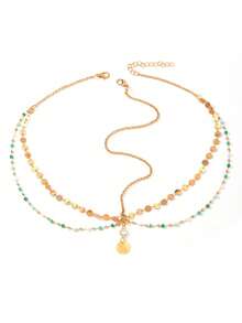 1pc Bohemian Style Gold Coin Tassel Hair Chain, Women's Beach Holiday Hair Jewelry Accessory - Gold - View 5