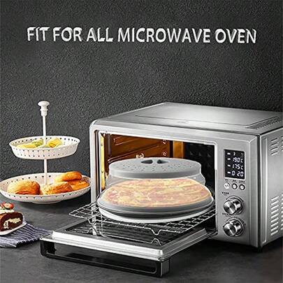 Microwave Food Splatter Cover, Heat Resistant Microwave Lid With Steam Vents, Anti-Splatter Guard For Plates Bowls Dishes, Multi-Purpose For Vegetable Washing, Keep Microwave Clean, Kitchen Accessory