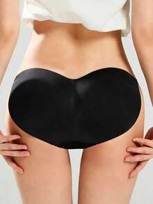 无缝三角加厚提臀透气假臀女性内裤 - 黑色 - 查看 4