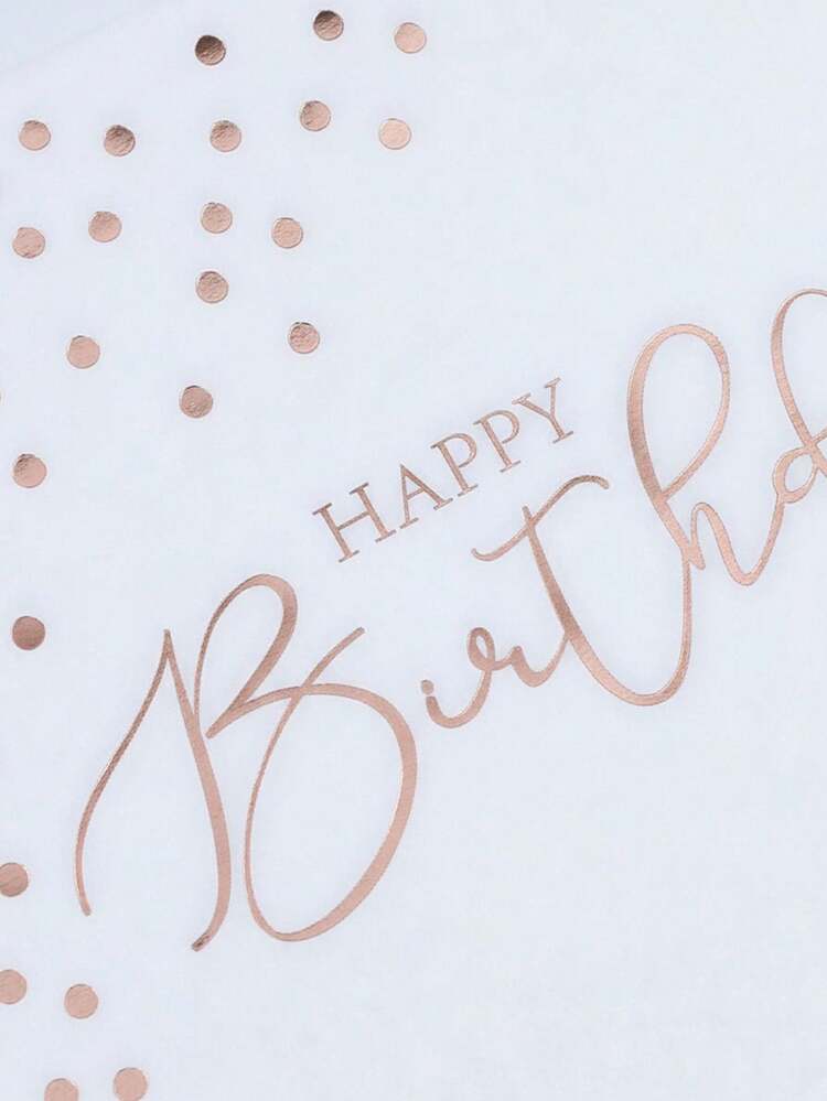 40/20/1 片装一次性生日派对餐巾纸，一次性餐具，10*10 英寸，三层加厚吸水餐巾纸，优雅玫瑰金箔甜点餐巾纸，女士晚宴庆祝派对装饰，情人节，婚礼，生日 - 查看 5