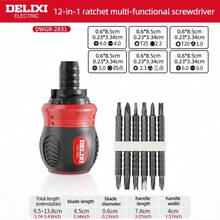 12-In-1 Ratchet Mini Screwdriver Set, Ergonomic Handle Tool, Dual-Head, Manual Flathead & Screwdriver - A - View 8