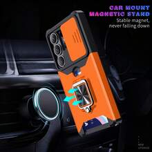 360 Degree Rotating Phone Case With Card Slot And Lens Protection, Compatible With Apple 11/13/14/15/16/17, Galaxy S26U/S25/S24P/A56/A16/A26 - Orange - View 5