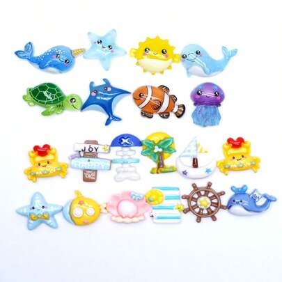 树脂仿真海洋系列DIY发夹、包包挂饰、凉鞋装饰