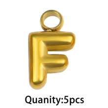 5 mặt dây chuyền chữ cái tiếng Anh bằng thép không gỉ mạ vàng, nguyên liệu tự làm trang sức cho vòng cổ, vòng tay, xâu hạt. - tự làm lấy - Xem 32