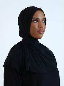 1顶时尚休闲优雅速戴头巾帽，经典简约时尚，采用柔软亲肤透气的针织面料，长帽檐两用头巾帽，适合日常生活、节日、聚会、祈祷等场合。 - 彩色 - 查看 12