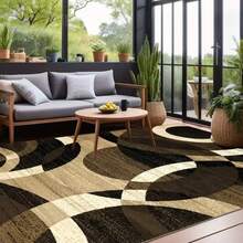 1pc Luxury Velvet Rug - Minimalist Bohemian Geometric Pattern, Non-Slip Backing Machine Washable, 100% Polyester, Suitable For High Traffic Areas Like Living Room And Bedroom - 3 - View 4