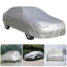 Funda impermeable para coche, funda para coche, impermeable para coche, funda protectora multifuncional, funda protectora que cubre el coche, resistente a la lluvia, al polvo, a la suciedad, de alta calidad, portátil, retráctil, plegable, fácil de almacenar, fácil de limpiar, fácil de instalar, resistente y duradero, tamaño XL, protege la apariencia del coche que no se ha utilizado durante mucho tiempo, adecuado para muchos modelos de automóviles, adecuado para garajes, jardines, patios, viajes (gris) - L - Ver 3