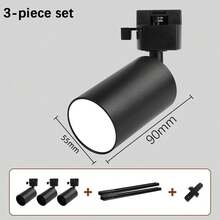 Conjunto de luminária de teto com trilho, lâmpada GU10, embutida, em alumínio preto + PC, AC85-265V, giratória 180°, preto/branco, com trilho (inclui trilho e acessórios de conexão), ideal para quarto/escritório/sala de estar/closet/vitrine/showroom/loja/galeria/corredor/sala de jantar/loja de roupas/bar. - Preto - Ver 14