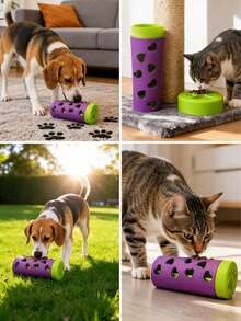 2pcs New Detachable Pet Slow Feeder Toys, Chew-Resistant Grinding Snack Rollers, Energy Consumption & Boredom Relief Gadget, Suitable For Medium/Small Cats & Dogs, Indoor/Outdoor Use - Multicolor - View 4
