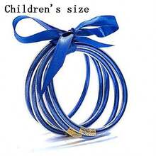 5pcs Mixed Glitter Filled Bracelets - Soft Glitter Silicone Shiny Color Bracelets - Children's Size - View 23