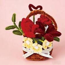 DIY 旋转木棍花篮系列，材料包，包括紫朱鹭暖阳花篮、紫优雅花篮、暖阳花簇、仙人掌花篮、火红暖花篮、蓝朱鹭花束、火红暖花罐、暖阳花束。 - 彩色 - 查看 16