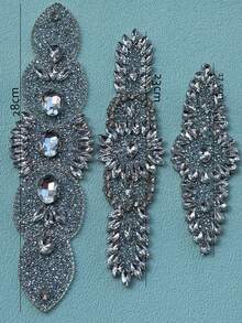 1pc Rhinestone Applique, Clothing Accessory, Bag, Hat Decor, DIY, Wedding Dress, Costume Belt, Bag Decoration, Stage Costume Accessory - Long Terms - View 9