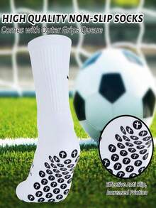 1/3/6 Pairs Men's Sports Mid-Calf Socks With Cross Pattern Anti-Slip Durable Sole - Multicolor - View 3