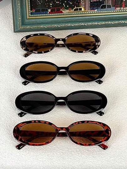 4 pares de gafas de moda para mujeres, elegantes para fiestas de playa europeas y americanas, desfiles de moda, fotografía callejera