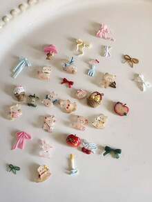 1 pieza Molde de arte de uñas versátil y transparente de silicona con diseños de cachorro lindo, pastel, lazo, gato y pingüino - transparente - Ver 3