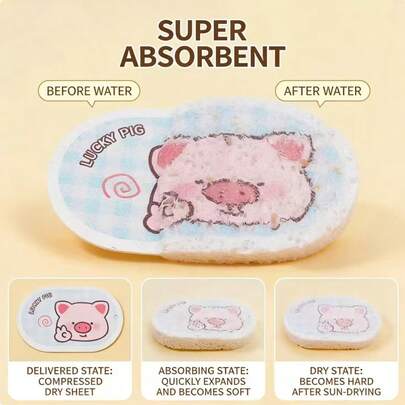 1/2/3片装全新加厚木浆海绵，天然吸水木浆棉洗碗压缩海绵刷