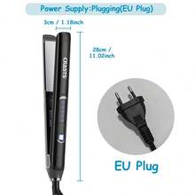 Máy duỗi tóc màn hình kỹ thuật số, đa năng duỗi và uốn, điều chỉnh nhiệt độ, phù hợp với tóc mái, màu đen. - màu đen - Xem 12