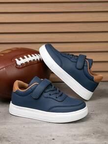 Kinder Lässig Sportschuhe, modische Skateboard-Schuhe, leichte & bequeme Klettverschluss Walkingschuhe, Jungen & Mädchen Studentensnneaker, vielseitige Lässig-Schuhe für alle Jahreszeiten - Blau - Übersicht 14